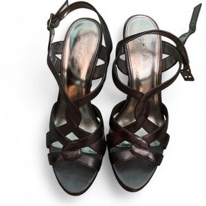 Calvin Klein Women's Silver/Gray Strappy Heels